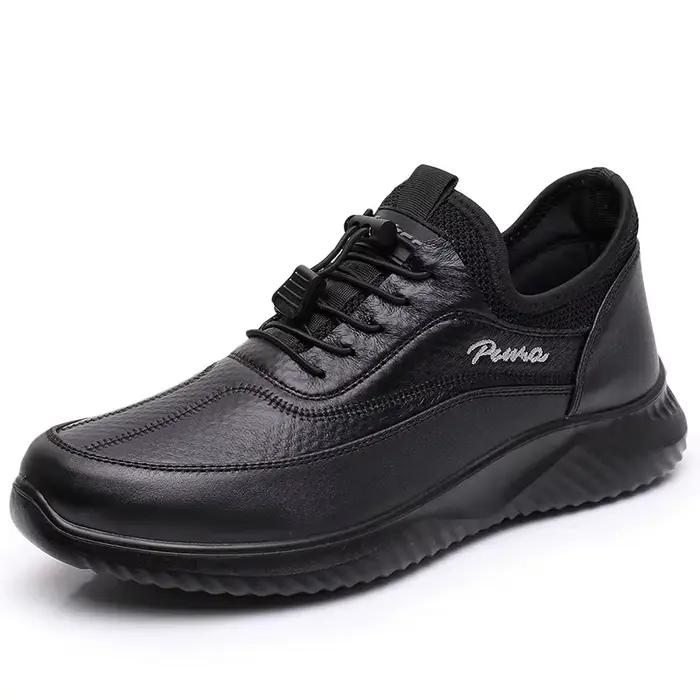 Bottes pour hommes pour l'extérieur 2025 mode hiver chaussures en cuir antidérapantes en coton