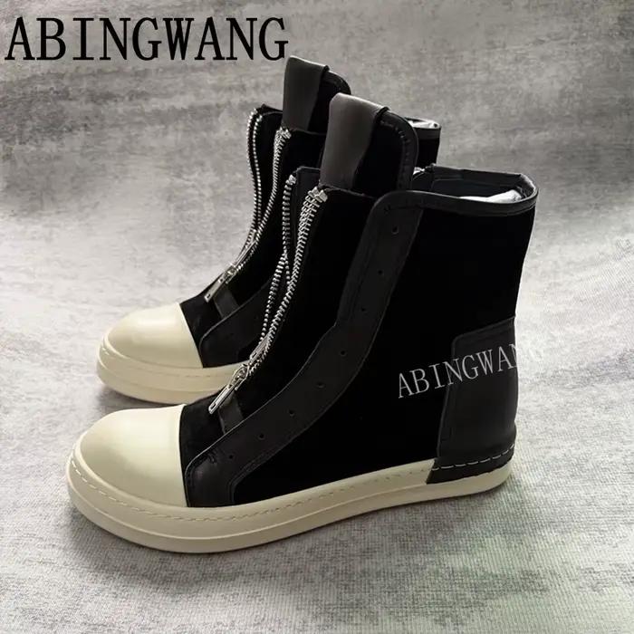 Bottines plates à bout rond en cuir noir de haute qualité pour femme – Chaussures décontractées et tendance pour le printemps-automne 2026
