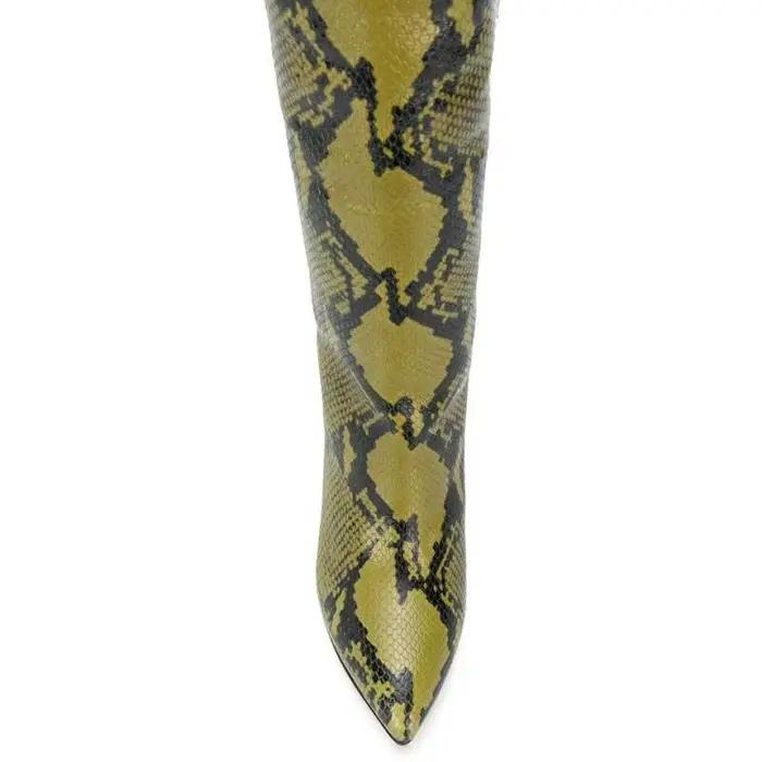 Bottes hautes au genou avec manches crocodile pour femmes