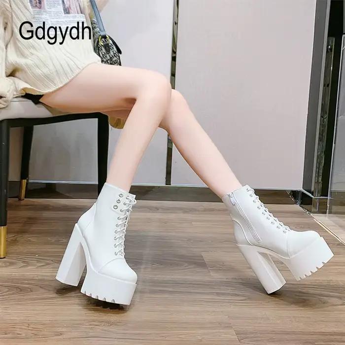 Bottines de performance sur scène talons hauts plateforme épaisse pour femmes printemps automne ocassions spéciales style de rue élégantes à offrir