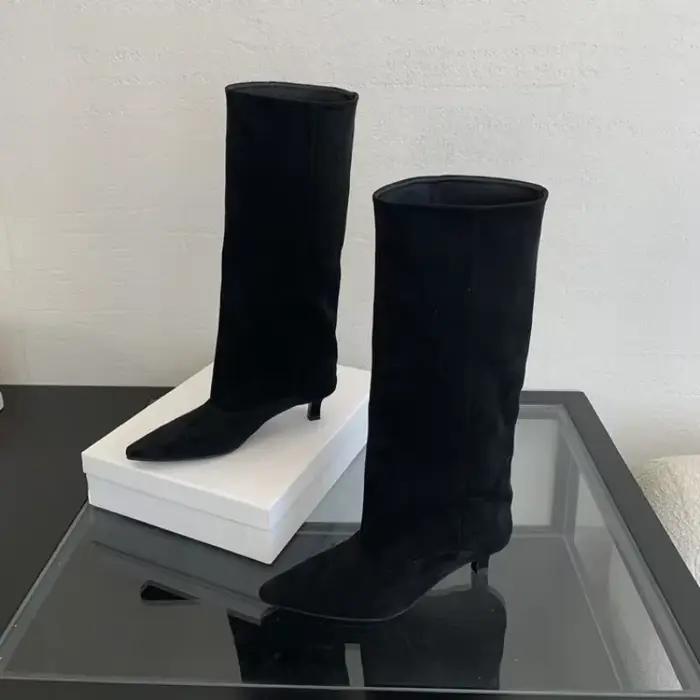 Bottes modernes à talons aiguilles rétro pour femmes, chaussures fines pointues au dessus du genou, nouvelle collection automne et hiver 2026