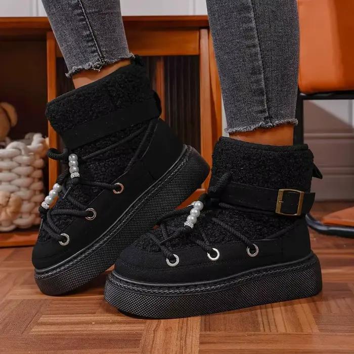 Bottes élégantes et sexy pour femmes, bout rond, semelle épaisse, antidérapantes, modernes, pour l'hiver, occasions spéciales