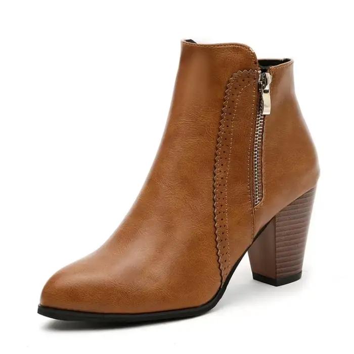 Bottes rétro élégantes pour femmes talons hauts antidérapantes confortables et décontractées pour hiver usages spéciaux occasions à offrir