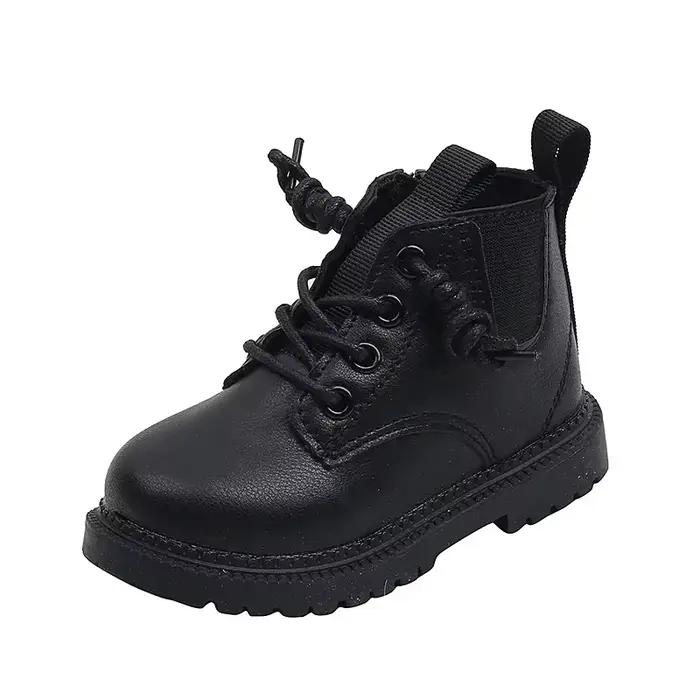 Bottes d'hiver pour enfants, garçons et filles, chaussures décontractées durables antidérapantes de couleur unie pour bébés