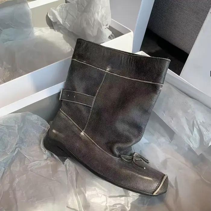 Femmes plate-forme bottines femmes semelle épaisse bout rond bottines botte courte hiver moto bottes Bottine mode confortable