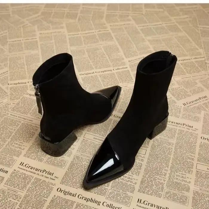 Bottines pointues rétro pour femmes