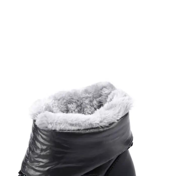 Bottes de neige en cuir fendu BLXQPYT pour femmes style rétro imperméables mi-mollet hiver occassions spéciales