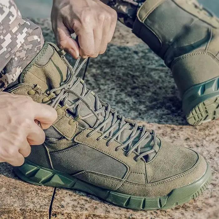 Bottes de randonnée unisexes en cuir respirantes pour homme, idéales pour le printemps et l'automne, pour camping, chasse et randonnée