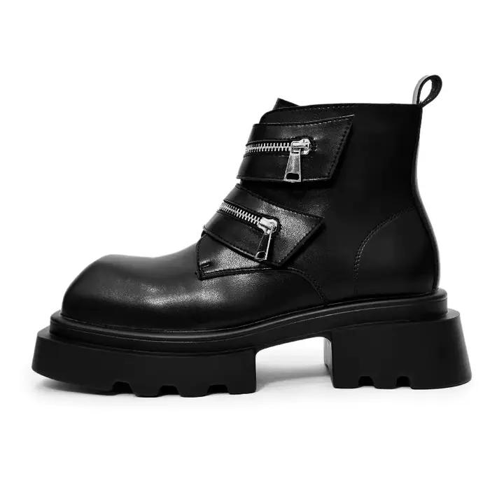 Bottes derby homme 2026 élégantes style punk rock bottes de chevalier cuir semelle épaisse pour homme occasions spéciales