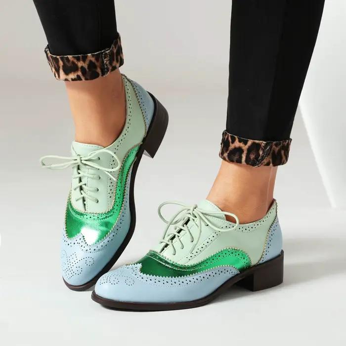 EAGSITY femmes oxford chaussures bout pointu richelieu