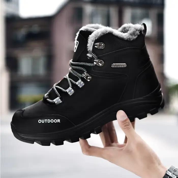 ELUVA hommes bottes d'hiver chaussures de Trekking thermiques imperméable anti-dérapant bottes d'alpinisme bottes de neige légères pour hommes en plein air