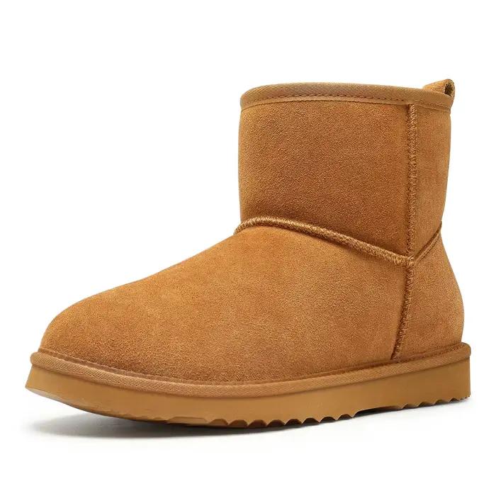 Evshien – bottes de neige en daim véritable pour femme