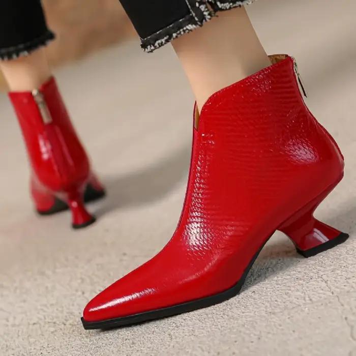 Bottes en Cuir group à Mi-Talons