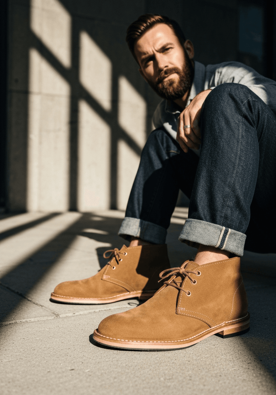 Desert boots cuir homme — Botteora