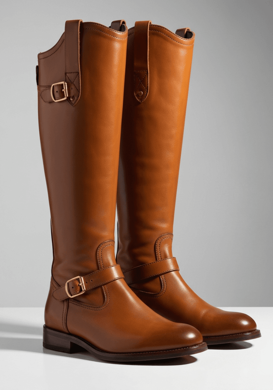 Bottes cavalières cuir caramel — Botteora