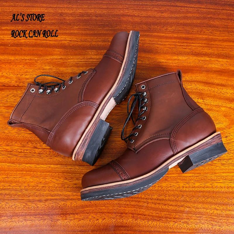 Botte en cuir de vachette italienne durable cousue Goodyear faite à la main, Tornado rouge XW400, su