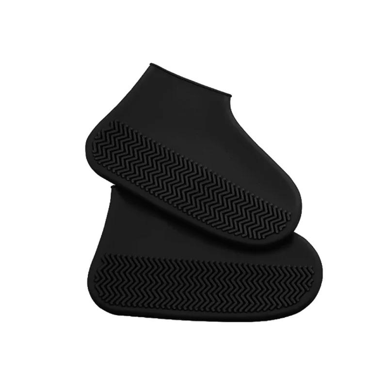 Chaussures en Silicone imperméables et antidérapantes, 2 pièces, bottes de pluie unisexes à haute él