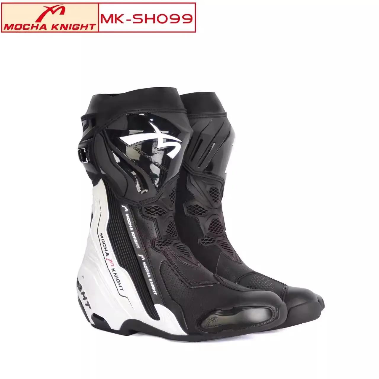 Nouvelles bottes longues de moto BENKIA Mocha 2025, certification CE, BotasTrack, chaussures de cour
