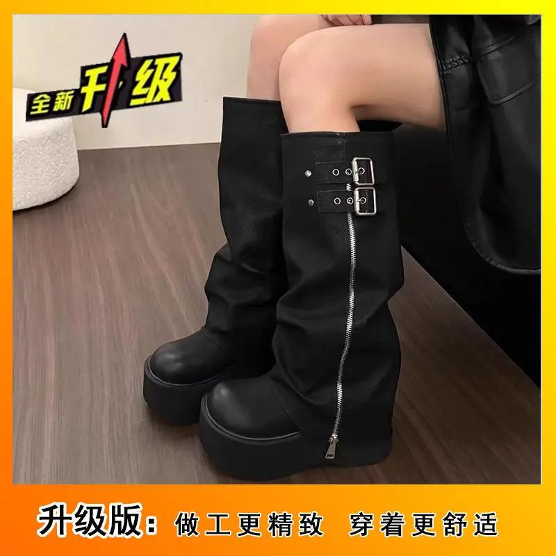 Bottes Western Knight à l'offre elles optiques pour femmes, bottes à tube long, longueur au genou, b
