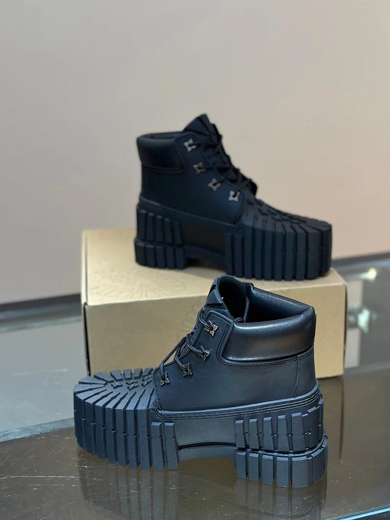Bottes d'automne à semelles épaisses pour hommes, bottes courtes décontractées, polyvalentes, tendan