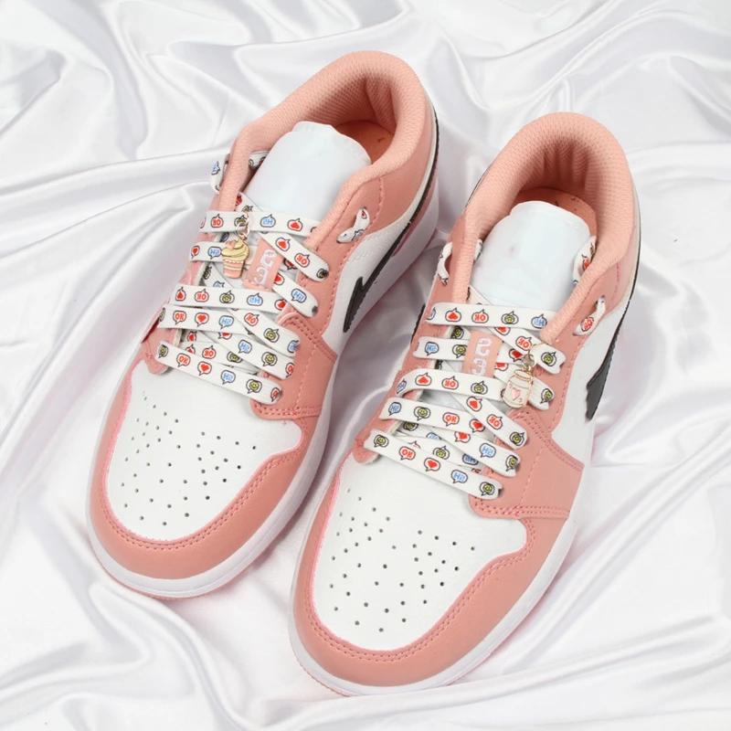 Lacets plats pour baskets dessin animé coloré motif mignon impression lacets de chaussures étoiles f