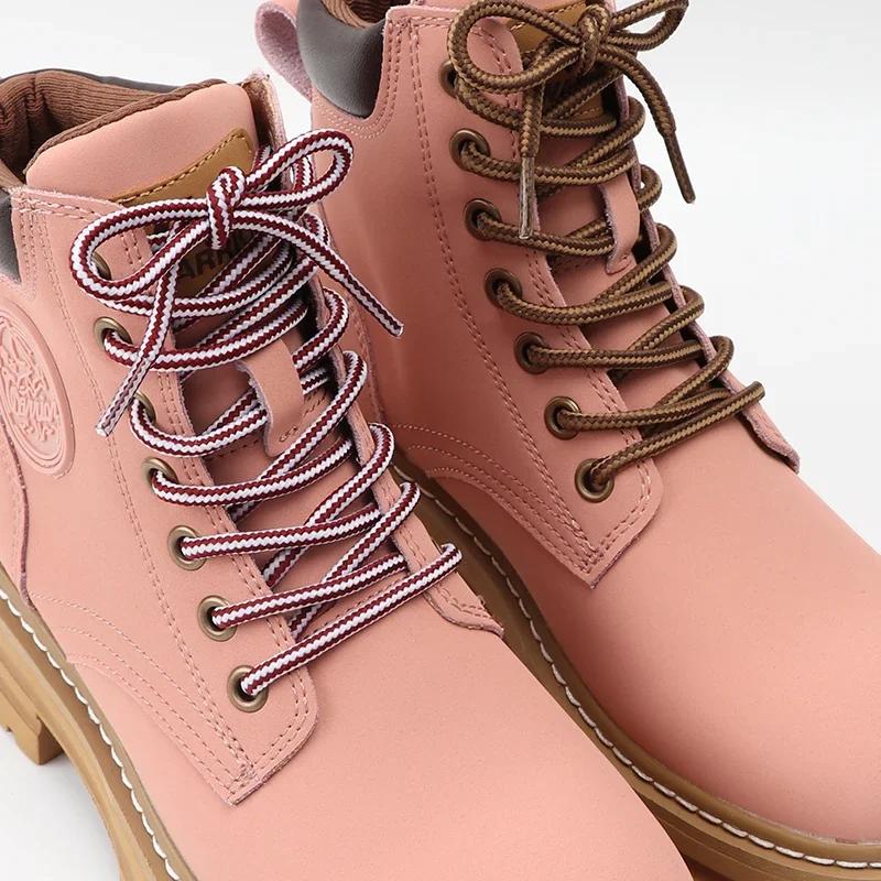 Martin bottes lacets ronds rayé Double couleur lacets de chaussures en plein air randonnée loisirs c
