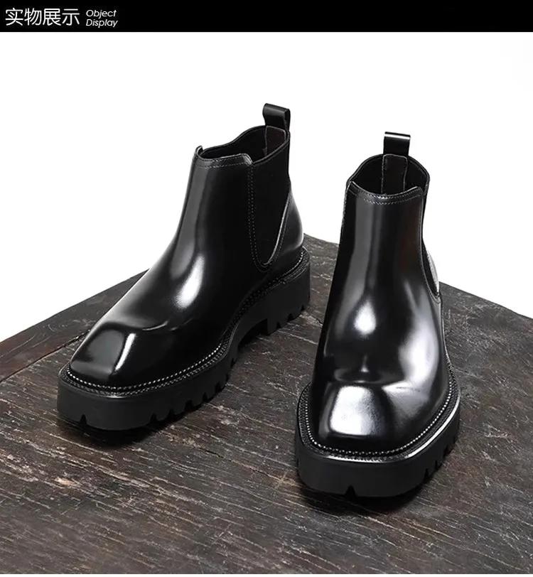 Bottes Chelsea britanniques tendance en diamant, bottes courtes faites à la main, chaussures montant
