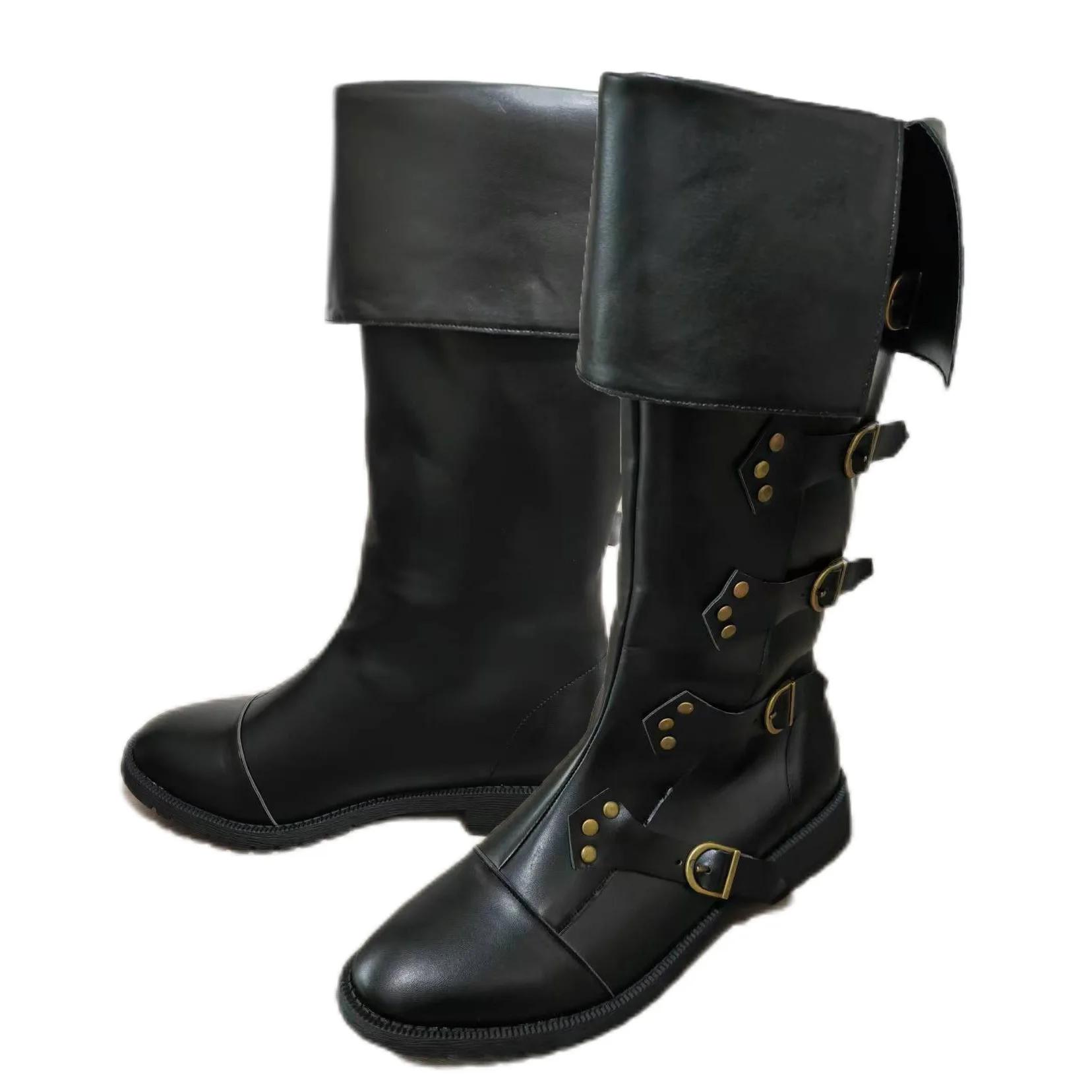 Bottes Steampunk Médiévales pour Hommes 2026 – Chaussures de Cosplay Halloween Renaissance, Carnaval