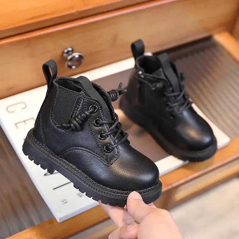 Bottes d'hiver pour enfants, garçons et filles, chaussures décontractées durables antidérapantes de couleur unie pour bébés