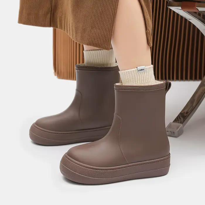 Bottes de pluie tendance pour femmes 2026 – Nouvelles chaussures imperméables antidérapantes pour l'extérieur – Bottes de travail pour femmes de haute qualité avec plateforme en EVA