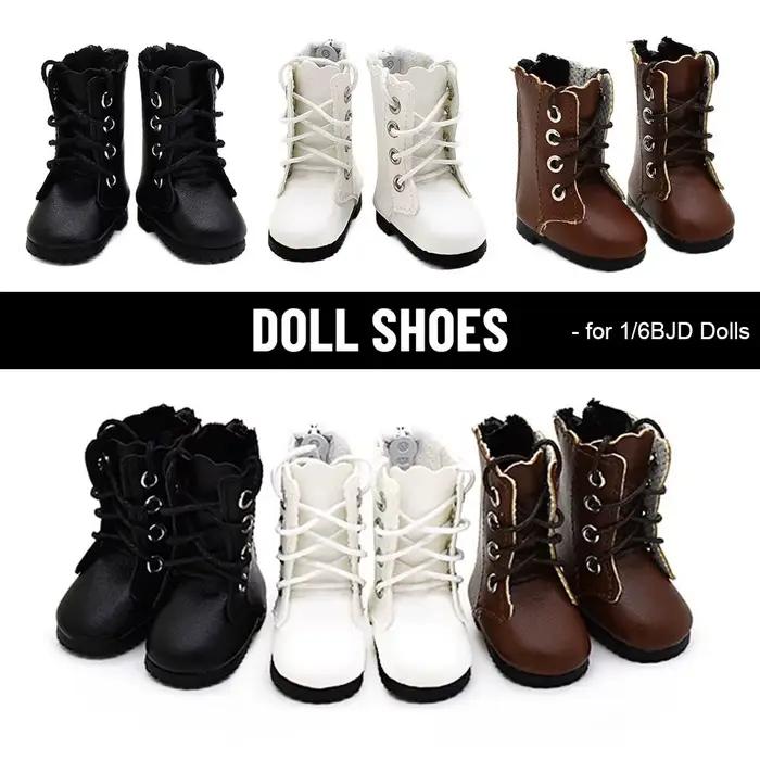 Bottes à genoux longues colorées en cuir pour femmes, chaussures à la mode, accessoires de poupées BJD 1/6, beurre, 30cm, 1 paire