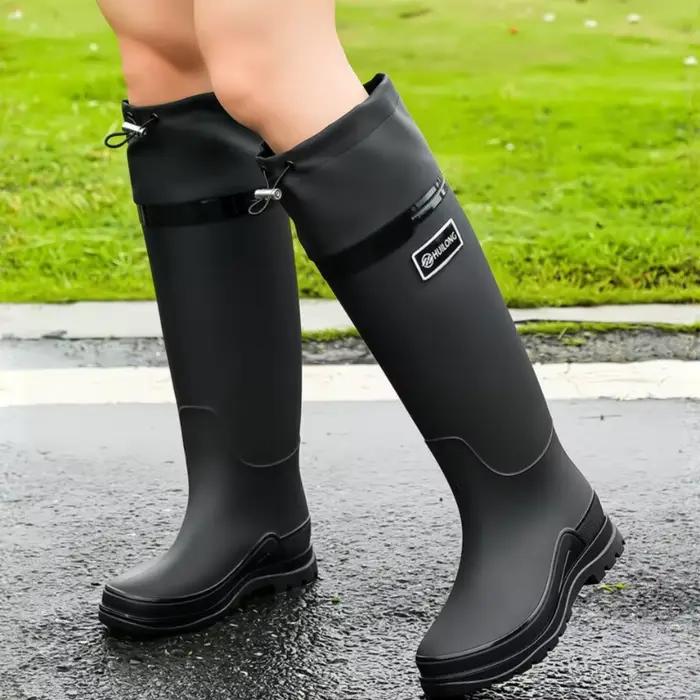Bottes de pluie pour femmes, bottes en caoutchouc hauteur genou, chaussures de travail de jardin imp