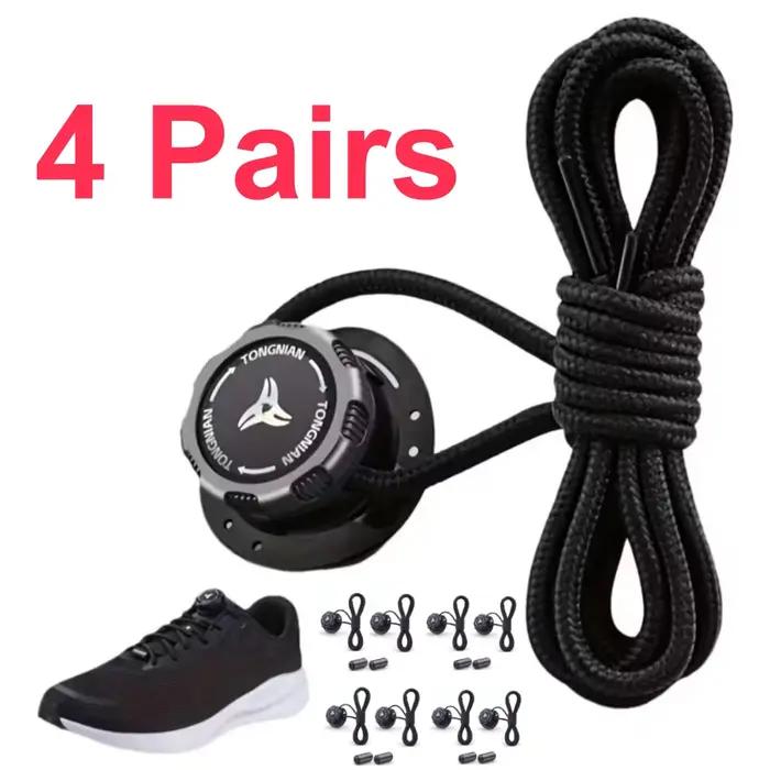 1/4 Paires de Serrures de Chaussures Sans Lacets à Boucles Rotatives