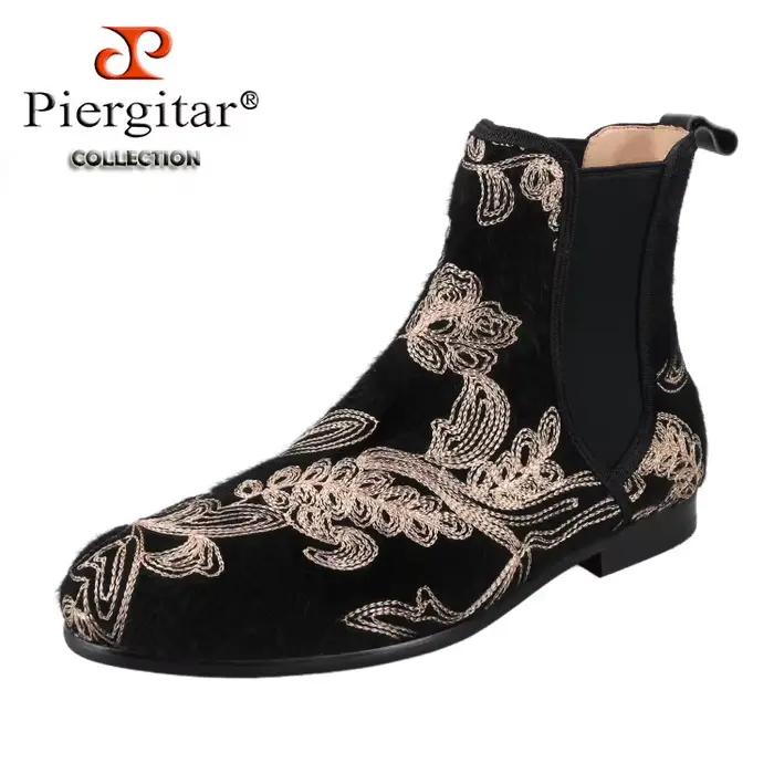 Piergitar 2026 Bottes Chelsea pour hommes faites à la main, style classique britannique, en crin de