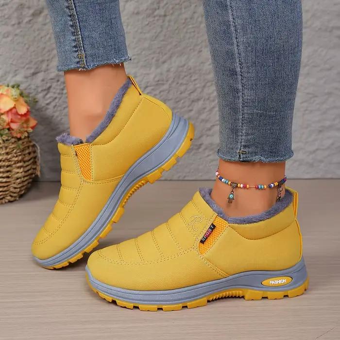 Bottines d'hiver chaudes pour femmes, doublées de polaire, imperméables, antidérapantes, confortable