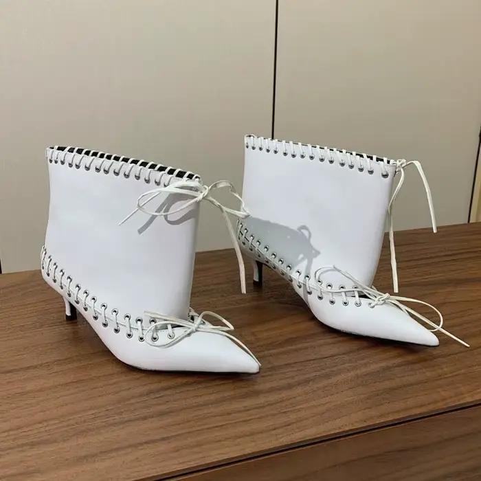 6.5 cm talon bottes courtes mode polyvalent Cool femmes bottes femmes chaussures dames chaussures Bo