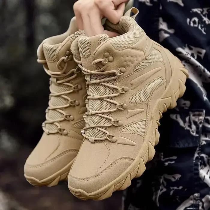 Bottines tactiques de Combat en plein air pour hommes, bottes de moto antidérapantes, chaussures d'e