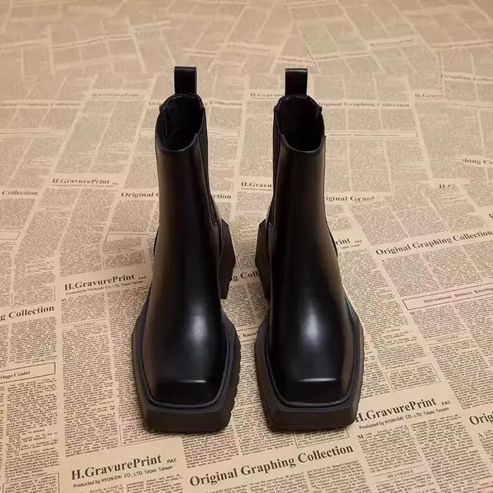 Chelsea bottes femmes automne plate-forme 2025 début automne bout carré chaussons printemps et autom