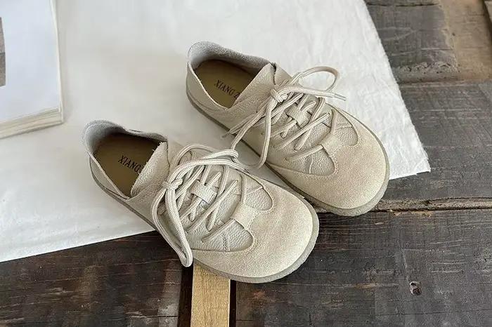 Careaymade-Chaussures en cuir véritable pour femmes, chaussures simples confortables et décontractée