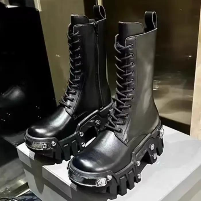 Couple mode plate-forme botte hommes femmes Punk outillage bottes hommes Dark Rock Locomotive bottes
