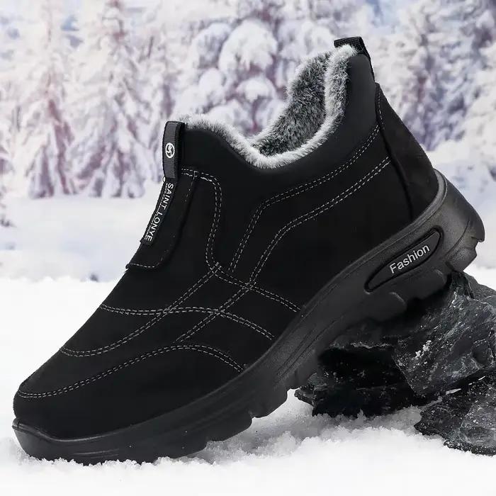 Chaussures d'hiver en coton pour hommes, vieux tissu de Pékin, styles masculins avec velours ajouté