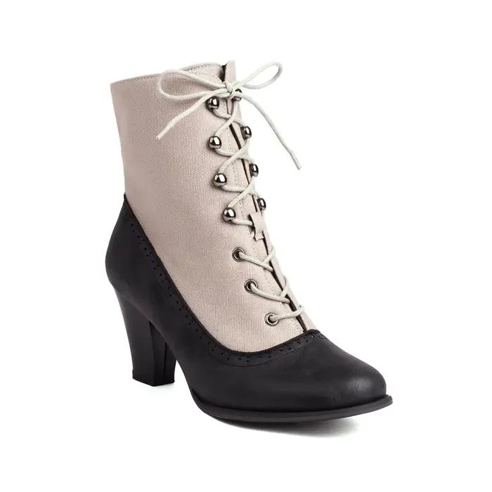Bottines pour femmes 2026 Printemps et automne Nouveau style Mode Style britannique Color-blocked La