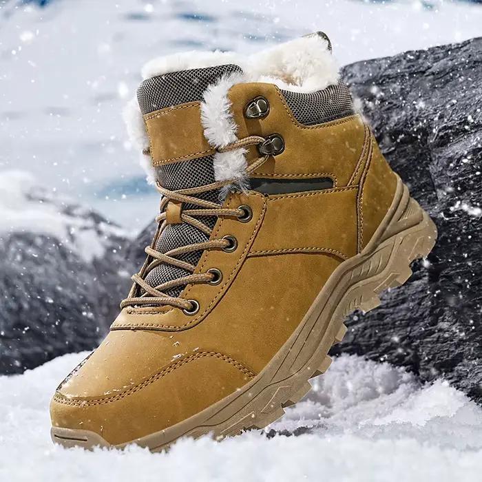 Hommes bottes 2025 nouveaux pantoufles d'hiver chaud hommes chaussures imperméable antidérapant en p