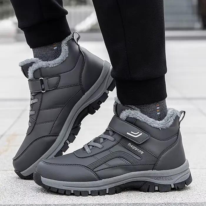 Bottes de neige imperméables en cuir pour homme et femme, chaussures de travail, de randonnée en ple