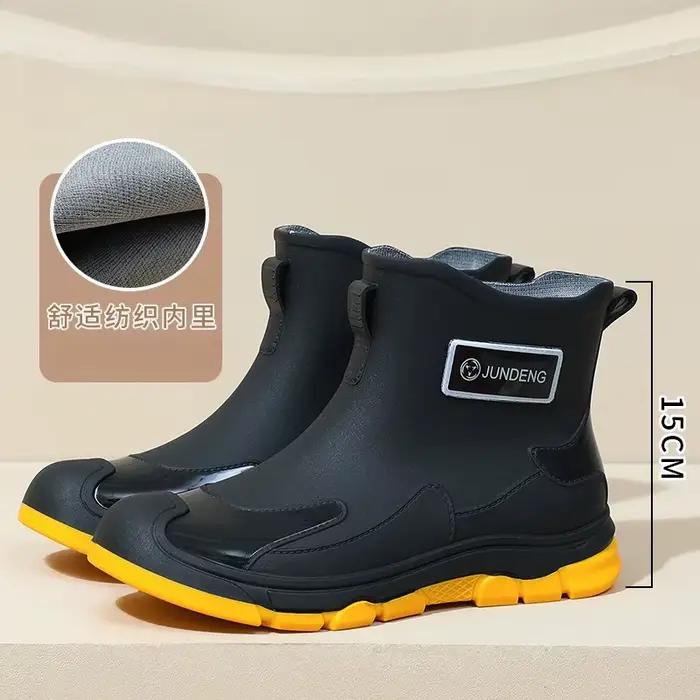 Chaussures de pluie à tube court pour femmes et hommes, chaussures basses antidérapantes pour le lav
