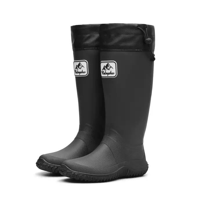 1 paire de bottes de pluie antidérapantes pour femmes, souples, pliables, montantes, chaussures d'ea