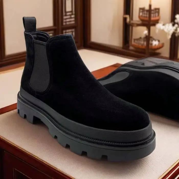 Bottines Chelsea à plateforme de haute qualité pour hommes, chaussures de luxe de styliste à talon p