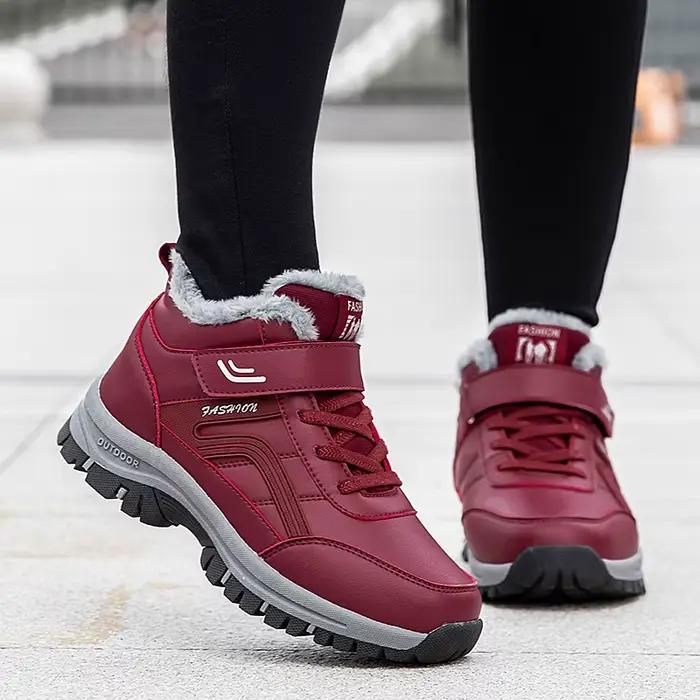 Bottes de neige imperméables en cuir pour homme et femme, chaussures de travail, de randonnée en ple