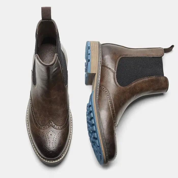 Bottes en cuir confortables pour hommes, bottes StephanMen, style américain, mode, taille 7 ~ 13, #