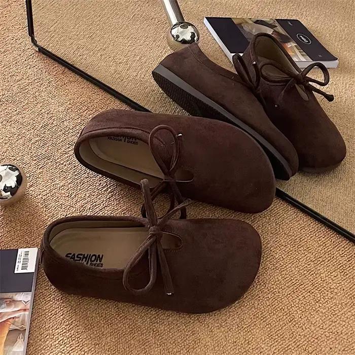 Mocassins pour femmes, nouvelle mode printemps automne, Vintage, nœud papillon, chaussures plates d'